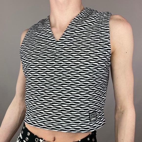 Vintage Versace Jeans Couture black & white Crop Top - Picture 7 of 8